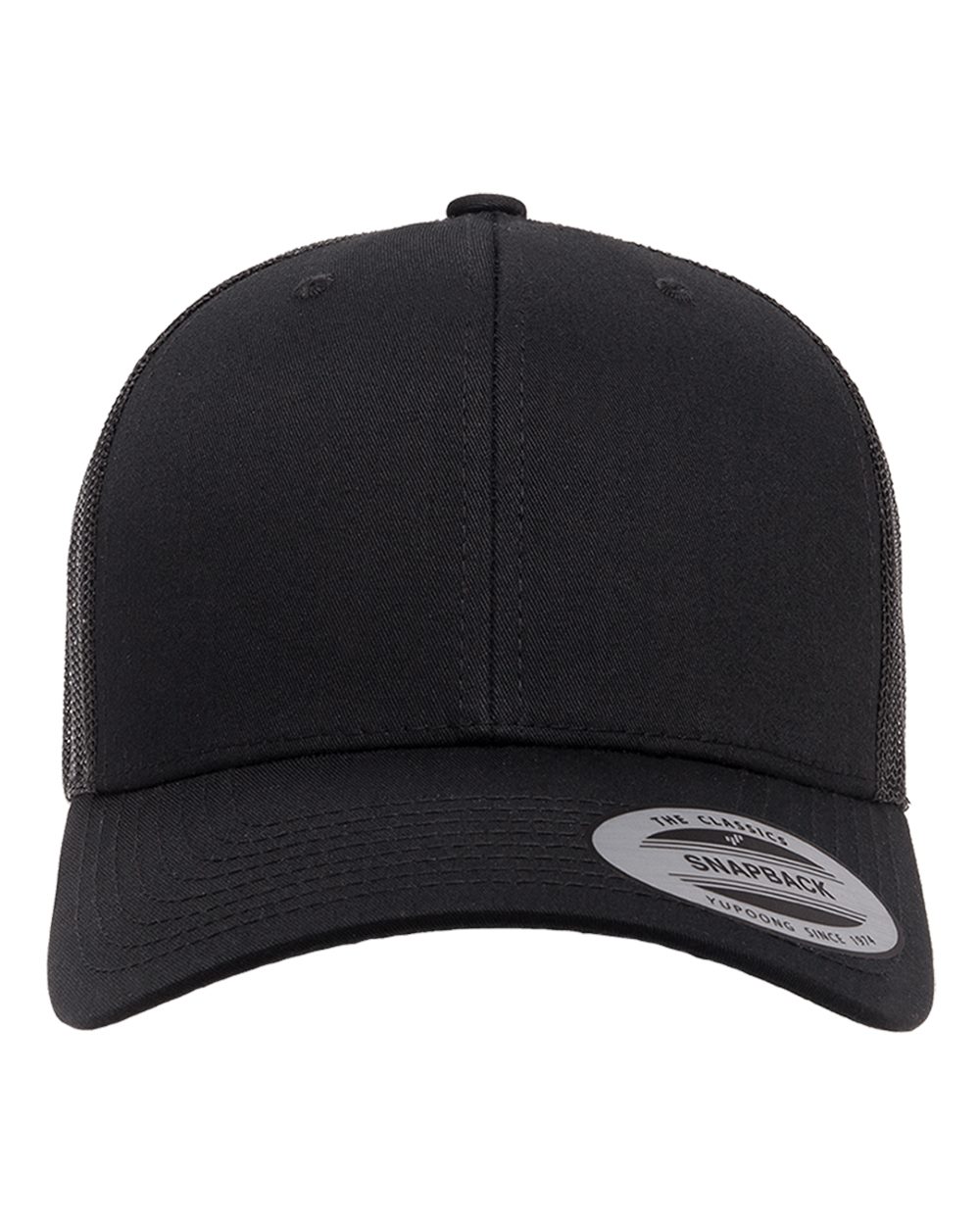 Retro Trucker Hat – Black (front)