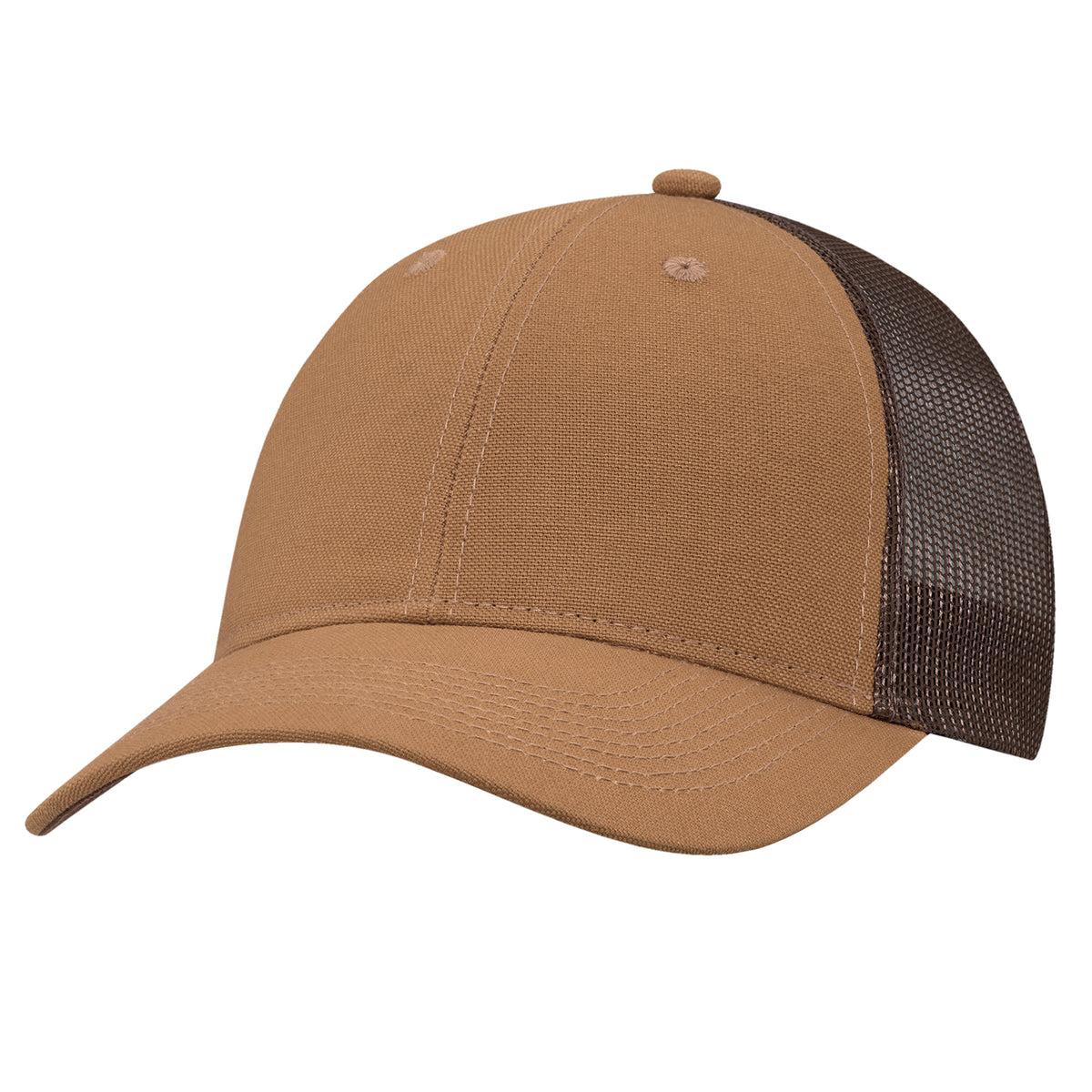 Canvas Trucker Hat – Brown/Brown (front)
