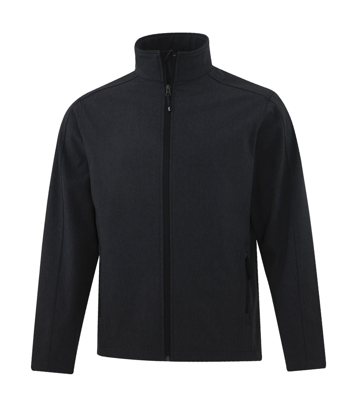 Soft Shell Work Jacket – Black Heather (three-quarter)