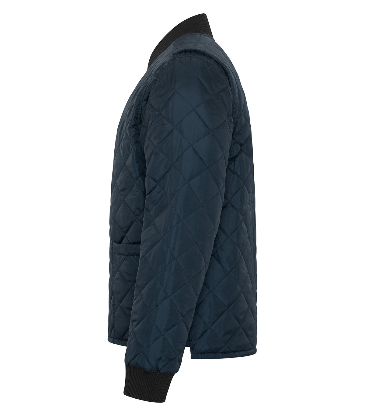 Quilted Freezer Jacket – Dark Navy (side)