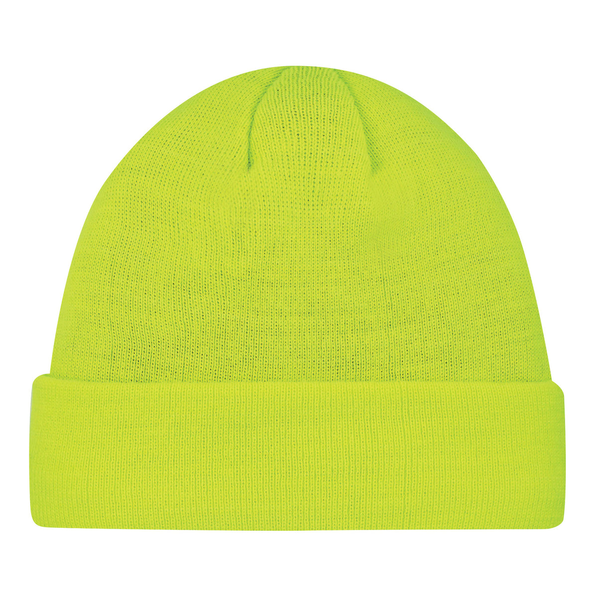 Fleece-Lined Work Toque – Safety Green (front)