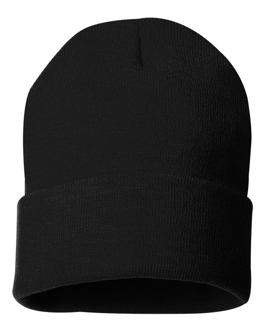 Cuffed Knit Toque – Black (front)