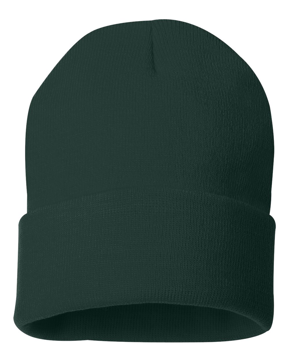 Cuffed Knit Toque – Forest Green (front)