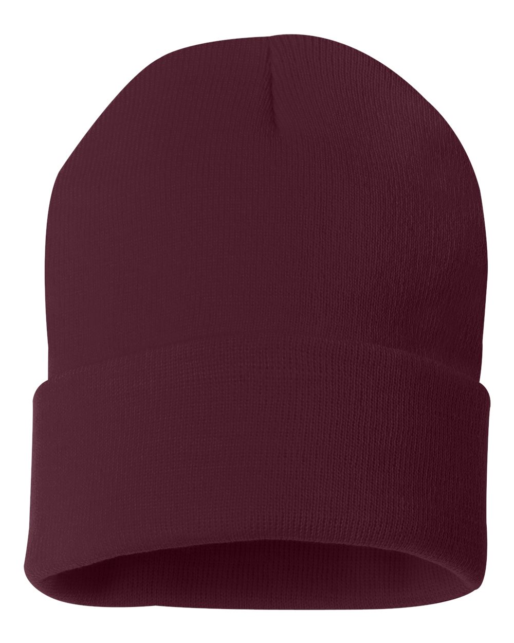 Cuffed Knit Toque – Maroon (front)