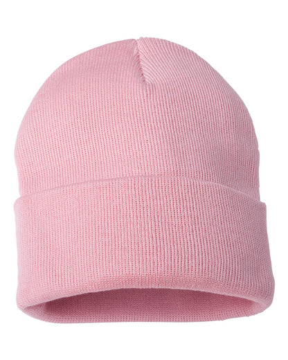 Cuffed Knit Toque – Pink (front)