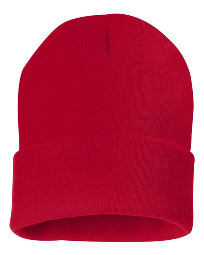 Cuffed Knit Toque – Red (back)