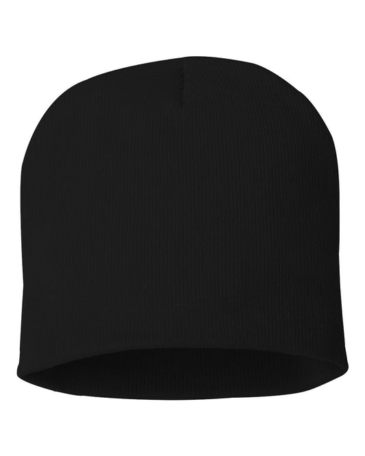 Knit Beanie – Black (front)