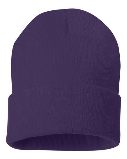 Cuffed Knit Toque – Purple (back)
