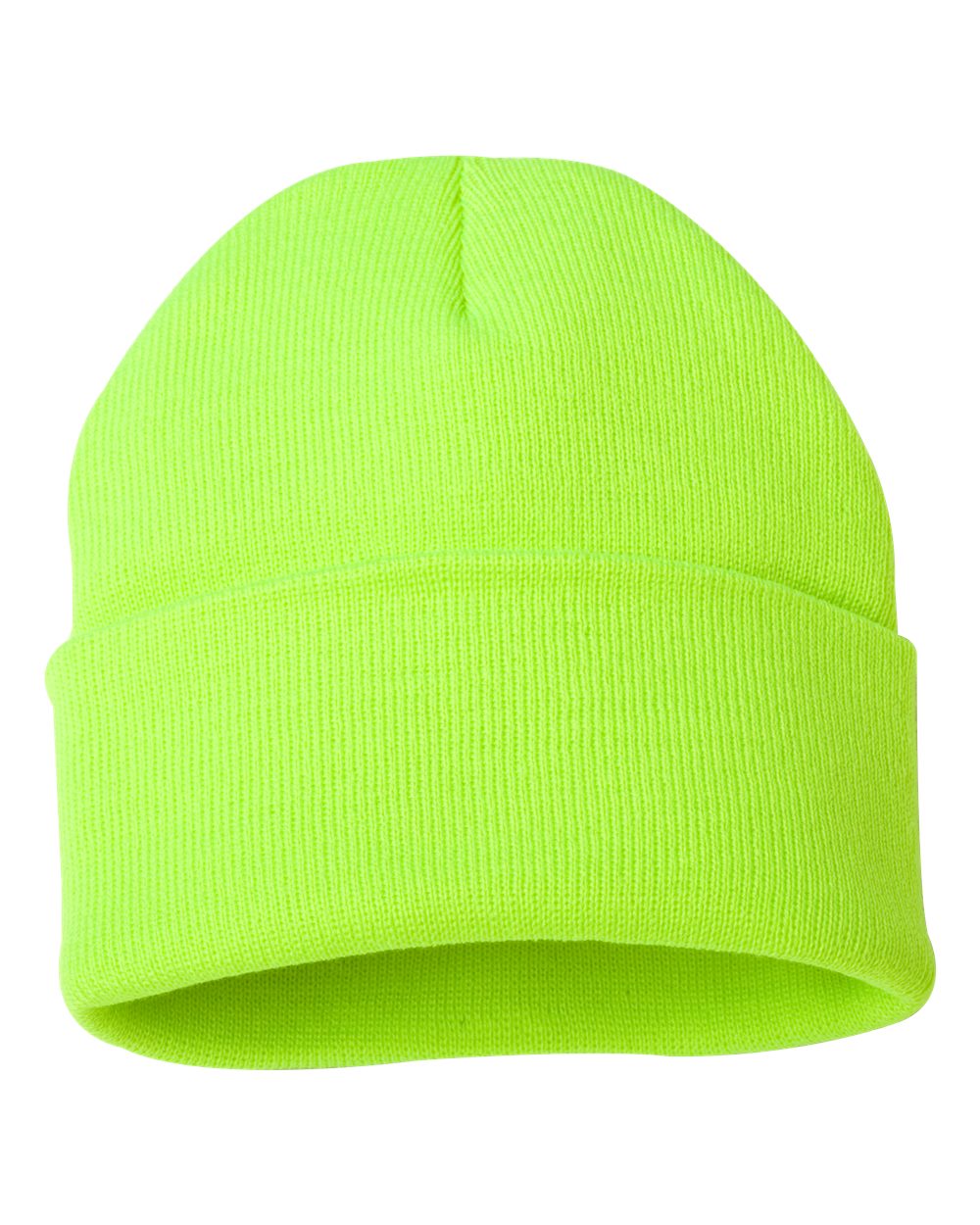 Cuffed Knit Toque – Safety Yellow (back)