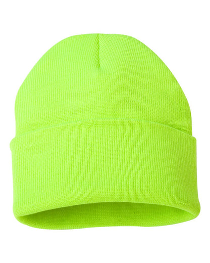 Cuffed Knit Toque – Safety Yellow (front)