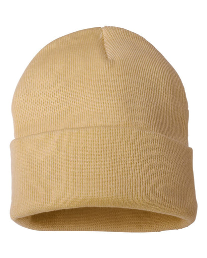 Cuffed Knit Toque – Camel (back)