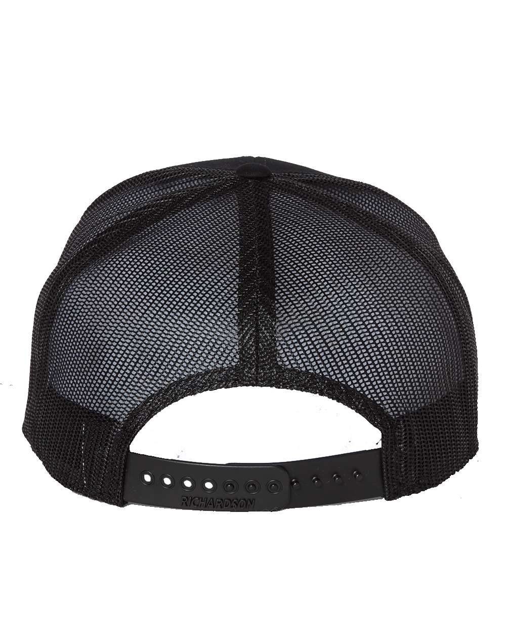 Seven-Panel Trucker Hat – Black (back)