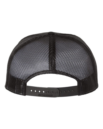 Seven-Panel Trucker Hat – Heather Grey/Black (back)