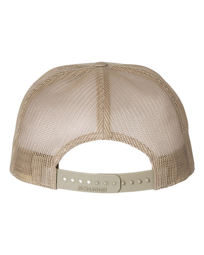 Seven-Panel Trucker Hat – Brown/Khaki (back)