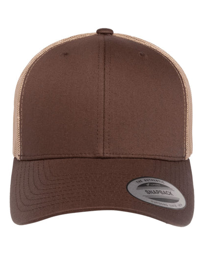 Retro Trucker Hat – Brown/Khaki (front)