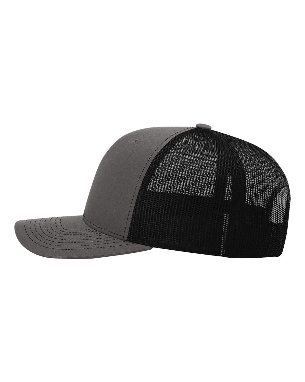 Classic Snapback Trucker Hat – Charcoal/Black (side)
