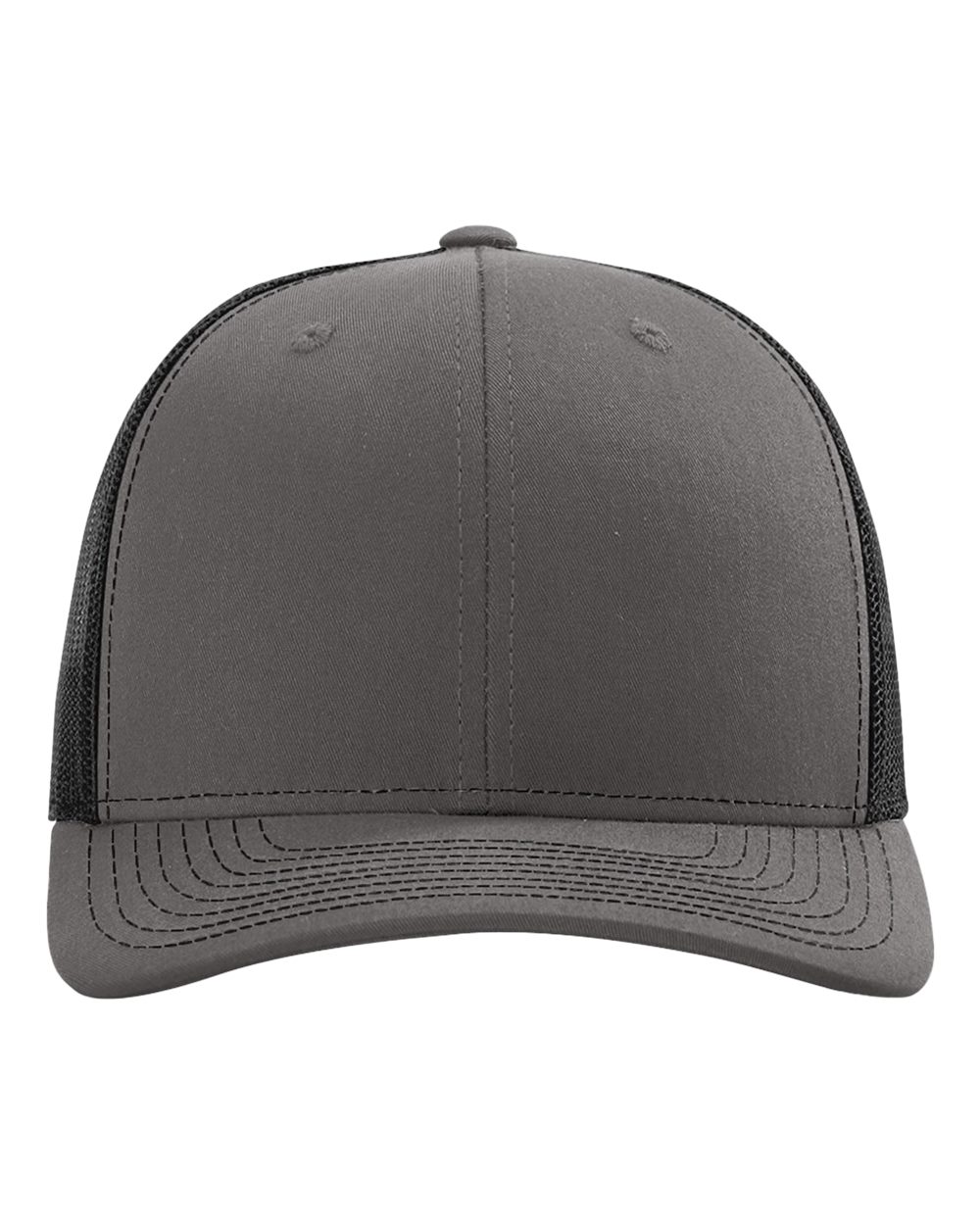 Classic Snapback Trucker Hat – Charcoal/Black (front)