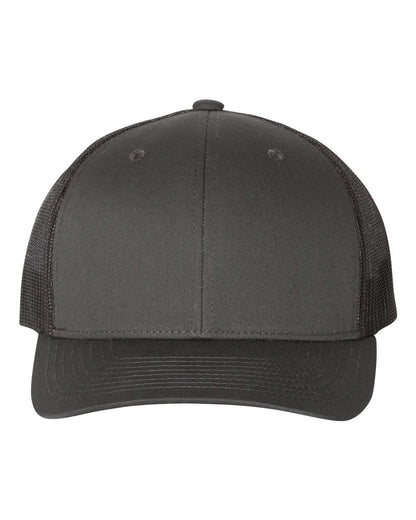 Retro Trucker Hat – Charcoal/Black (front)