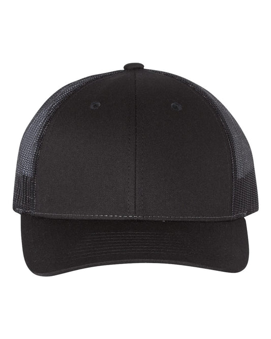 Low Profile Trucker Hat – Black (front)