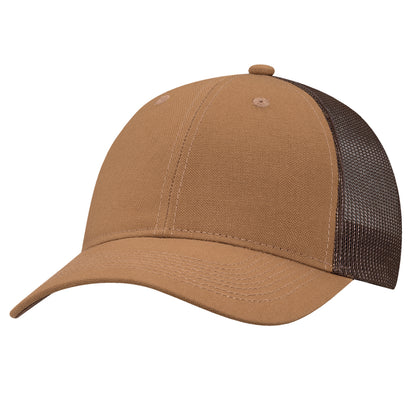 Canvas Trucker Hat – Brown/Brown (front)