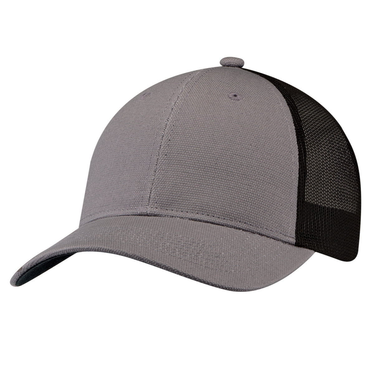 Canvas Trucker Hat – Slate/Black (front)