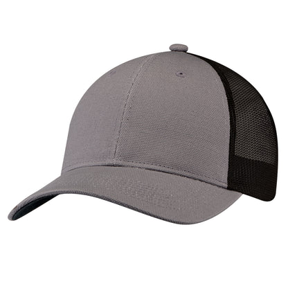 Canvas Trucker Hat – Slate/Black (front)