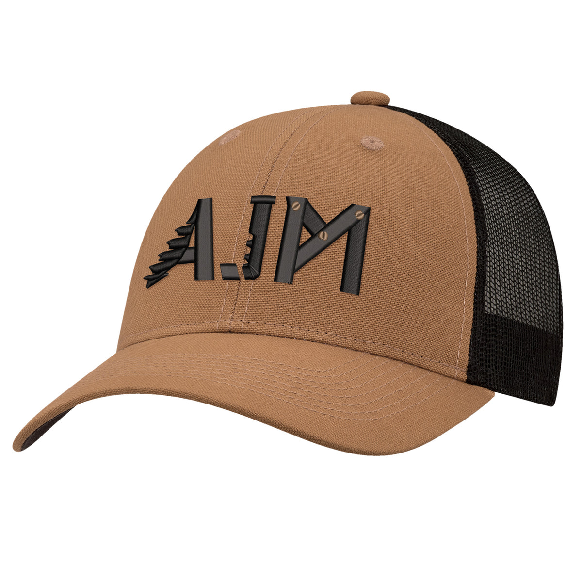 Canvas Trucker Hat – Brown/Black (decorated sample)