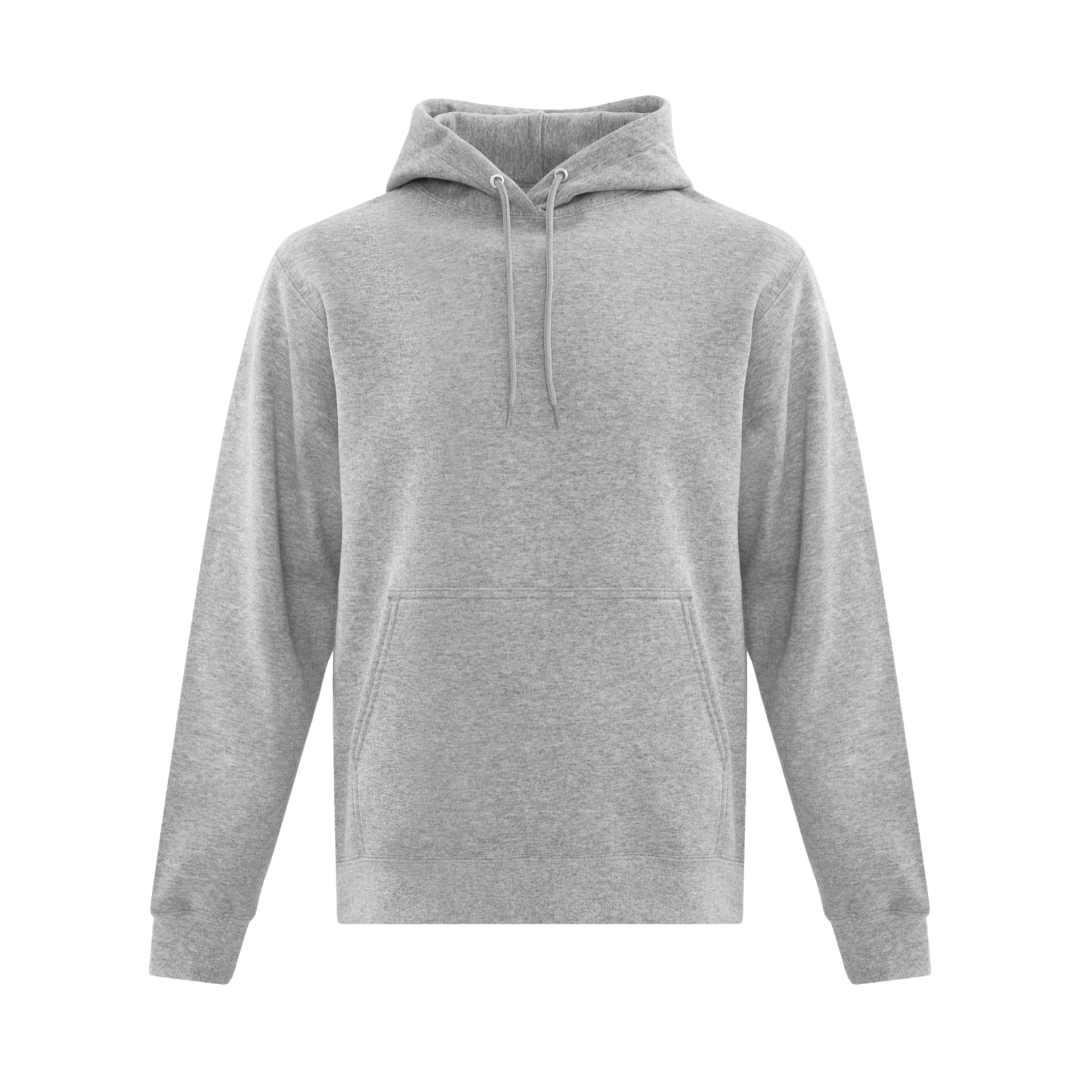 Essential custom logo hoodie in heather grey, blank pullover with kangaroo pocket – Red Sea, La Crete AB