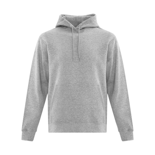 Essential custom logo hoodie in heather grey, blank pullover with kangaroo pocket – Red Sea, La Crete AB