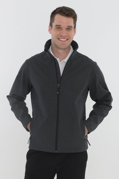 Soft Shell Work Jacket – Black Heather (model)