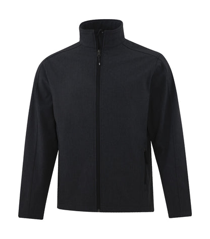 Soft Shell Work Jacket – Black Heather (three-quarter)