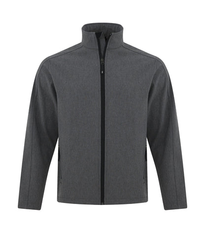 Soft Shell Work Jacket – Pearl Grey Heather (front)