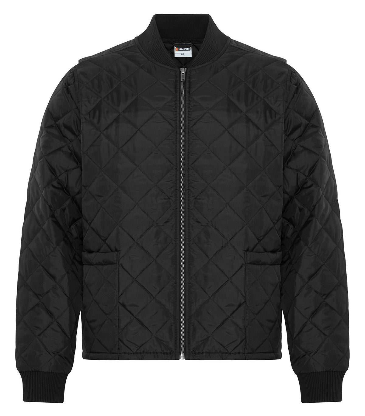 Quilted Freezer Jacket – Black (front)