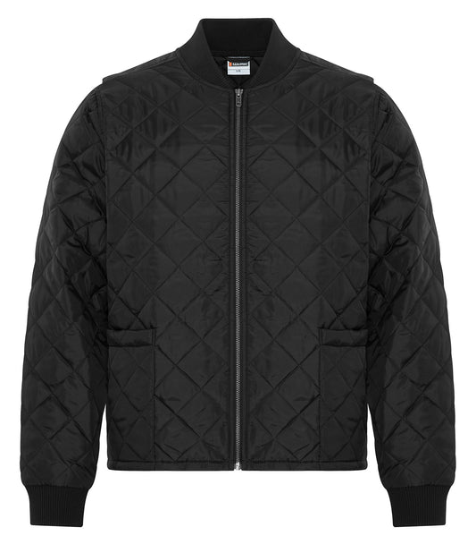 Quilted Freezer Jacket – Black (front)