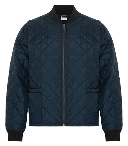 Quilted Freezer Jacket – Dark Navy (front)