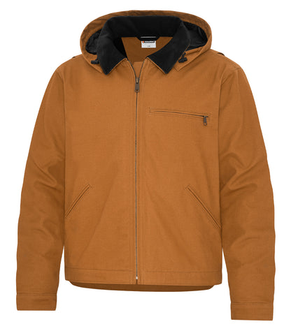Canvas Work Jacket with Detachable Hood – Caramel (three-quarter)