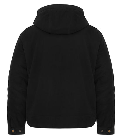 Canvas Work Jacket with Detachable Hood – Black (back)