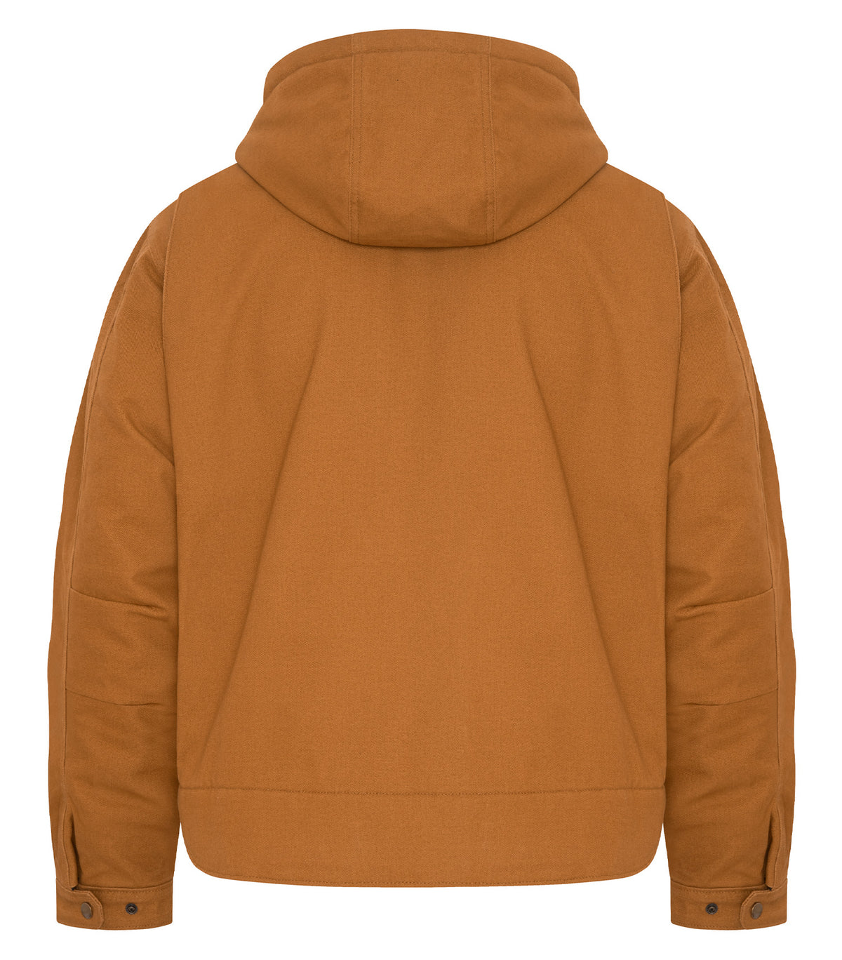 Canvas Work Jacket with Detachable Hood – Caramel (back)