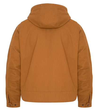 Canvas Work Jacket with Detachable Hood – Caramel (back)