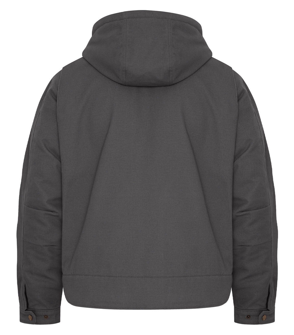 Canvas Work Jacket with Detachable Hood – Grey (back)