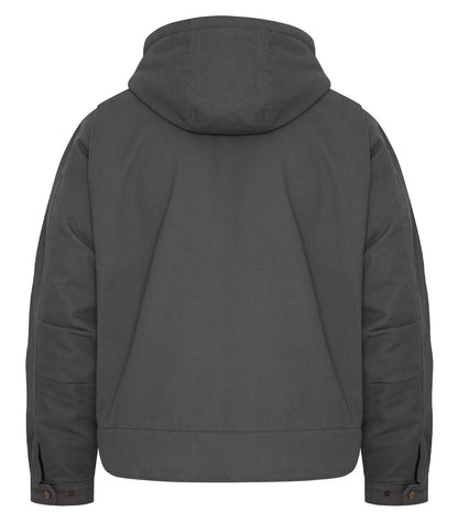 Canvas Work Jacket with Detachable Hood – Grey (back)