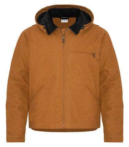 Canvas Work Jacket with Detachable Hood – Caramel (front)